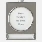 Customizable Your Design or Text Here Personalized Banner-Ornament Silber (Vorderseite)