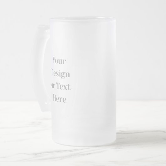 Customizable Your Design or Text Here Personalized Mattglas Bierglas (Vorderseite Links)