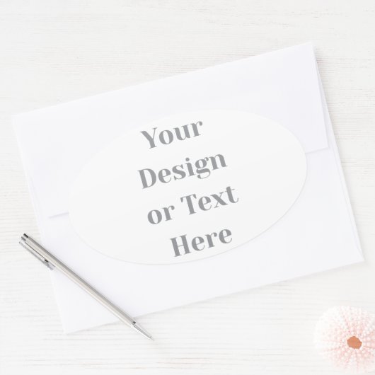 Customizable Your Design or Text Here Personalized Ovaler Aufkleber (Umschlag)