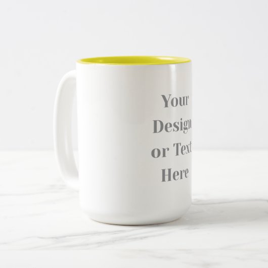 Customizable Your Design or Text Here Personalized Zweifarbige Tasse (Vorderseite Links)
