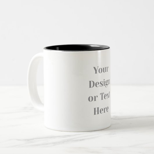 Customizable Your Design or Text Here Personalized Zweifarbige Tasse (Vorderseite Links)
