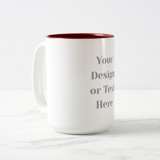 Customizable Your Design or Text Here Personalized Zweifarbige Tasse (Vorderseite Links)