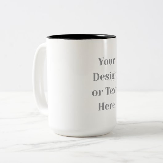 Customizable Your Design or Text Here Personalized Zweifarbige Tasse (Vorderseite Links)