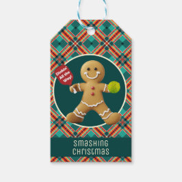 CustomizablePickleball Gingerbread Cheer Geschenkanhänger