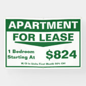 Customize 1 2 3 Bedroom Apartments For Lease Banner (Horizontal)