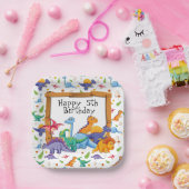 Customize Age Dinosaur Birthday  Pappteller (Party)