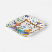 Customize Age Dinosaur Birthday  Pappteller (Gewinkelt)