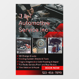 Customize Auto Repair Garage Service List With Log Fensteraufkleber