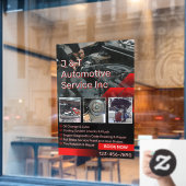 Customize Auto Repair Garage Service List With Log Fensteraufkleber (Café-Fenster)