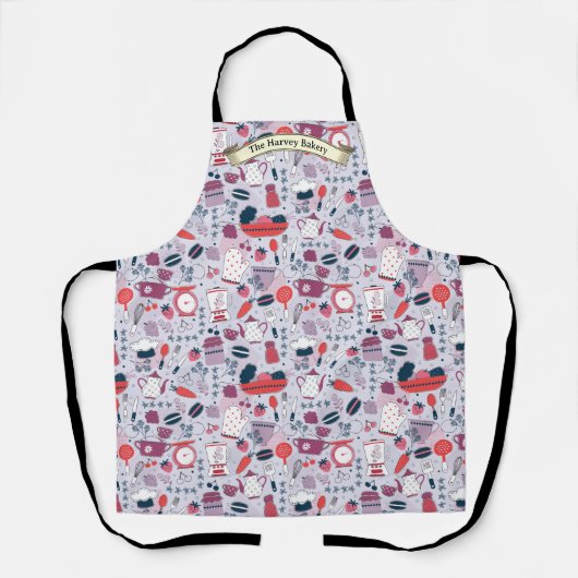 Customize Bakery Shop Kitchen Utensils Pattern Schürze (Vorderseite)