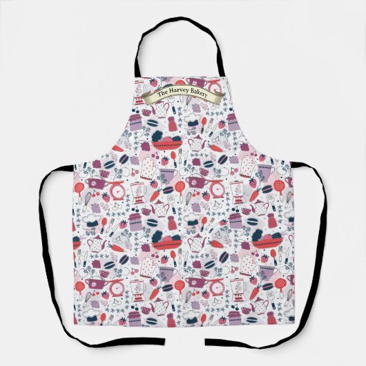 Customize Bakery Shop Kitchen Utensils Pattern Schürze (Vorderseite)