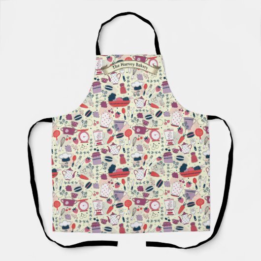 Customize Bakery Shop Kitchen Utensils Pattern  Schürze (Vorderseite)
