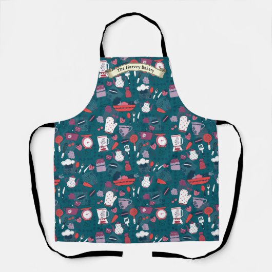 Customize Bakery Shop Kitchen Utensils Pattern  Schürze (Vorderseite)
