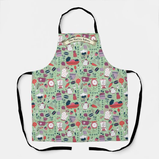 Customize Bakery Shop Kitchen Utensils Pattern  Schürze (Vorderseite)