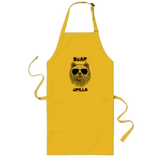 Customize BEAR GRILLS Men Funny Gift for Him Lange Schürze (Vorne)