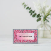 Customize Business Cards Gray & Pink Visitenkarte (Stehend Vorderseite)