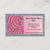 Customize Business Cards Gray & Pink Visitenkarte (Rückseite)