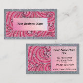 Customize Business Cards Gray & Pink Visitenkarte (Vorne/Hinten)