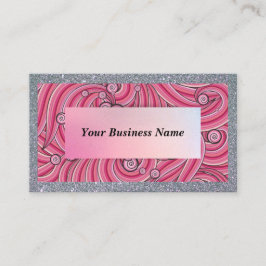 Customize Business Cards Gray & Pink Visitenkarte