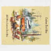 Customize Camper Van Parked In The Woods Camping Fleecedecke (Vorderseite (Horizontal))