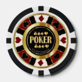 Customize Casino Poker Chip Las Vegas - Red / Gold (Vorderseite)
