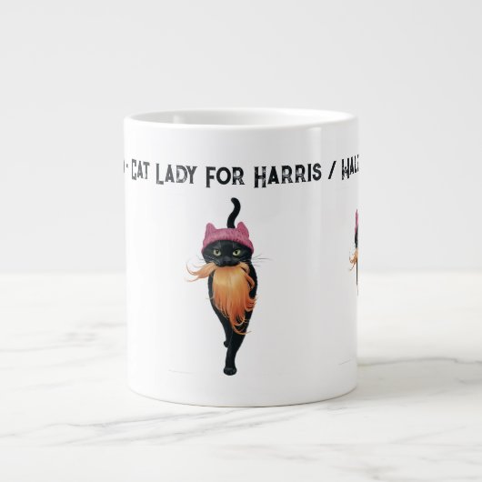 Customize Cat Lady Harris Walz Election 2024 Jumbo-Tasse (Vorderseite)