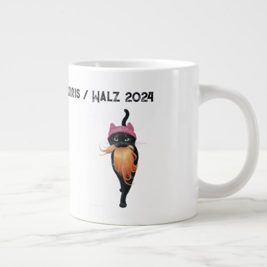 Customize Cat Lady Harris Walz Election 2024 Jumbo-Tasse (Rechts)