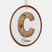 Customize Christmas Gingerbread Letter C Monogram Keramik Ornament (Rechts)