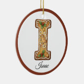 Customize Christmas Gingerbread Letter I Monogram Keramik Ornament (Rechts)