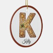 Customize Christmas Gingerbread Letter K Monogram Keramik Ornament (Rechts)