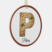 Customize Christmas Gingerbread Letter P Monogram Keramik Ornament (Rechts)