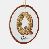 Customize Christmas Gingerbread Letter Q Monogram Keramik Ornament (Rechts)