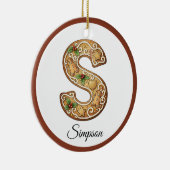Customize Christmas Gingerbread Letter S Monogram Keramik Ornament (Rechts)