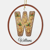 Customize Christmas Gingerbread Letter W Monogram Keramik Ornament (Links)