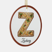 Customize Christmas Gingerbread Letter Z Monogram Keramik Ornament (Rechts)