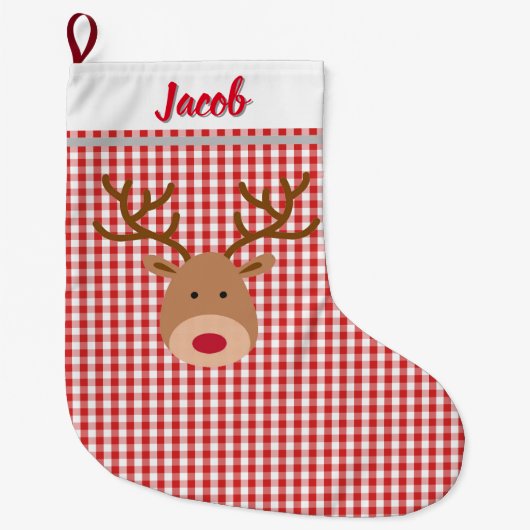 Customize Christmas Stocking - Rudolph Großer Weihnachtsstrumpf (Vorderseite)