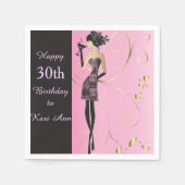 Customize Classy Birthday for Her Serviette (Vorderseite)
