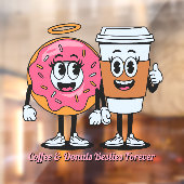 Customize Coffee And Donuts Besties Forever Promo Fensteraufkleber (Blatt 2)