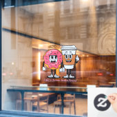 Customize Coffee And Donuts Besties Forever Promo Fensteraufkleber (Café-Fenster)