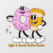 Customize Coffee And Donuts Besties Forever Promo Fensteraufkleber (Blatt)