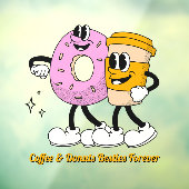 Customize Coffee And Donuts Besties Forever Promo Fensteraufkleber (Blatt 3)