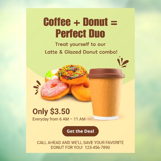 Customize Coffee And Donuts The Perfect Duo Fensteraufkleber (Blatt 3)