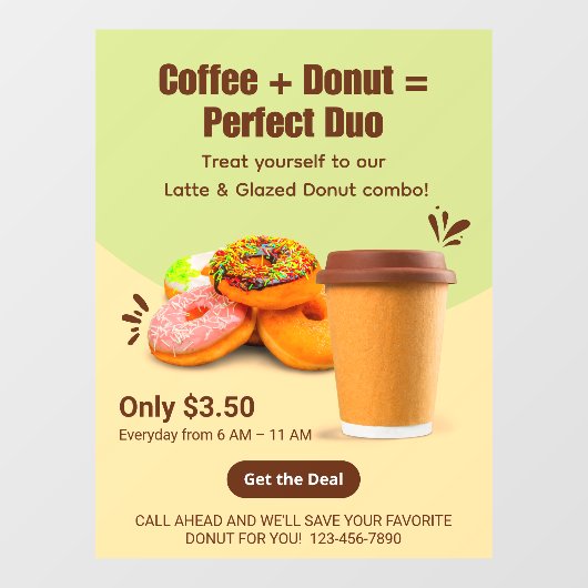 Customize Coffee And Donuts The Perfect Duo Fensteraufkleber (Blatt)