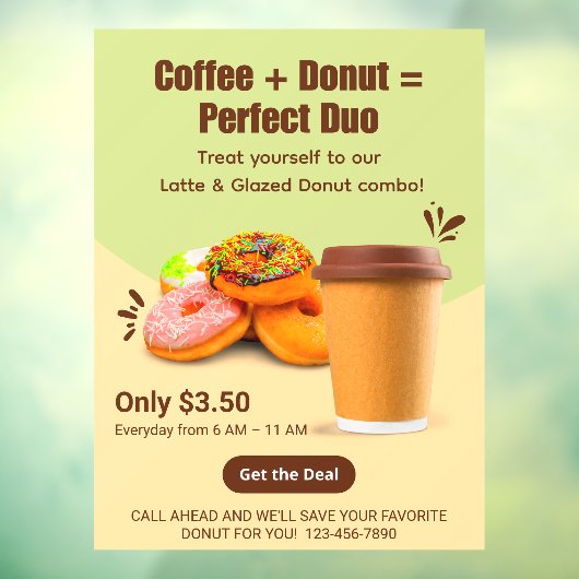 Customize Coffee And Donuts The Perfect Duo Fensteraufkleber (Blatt 3)