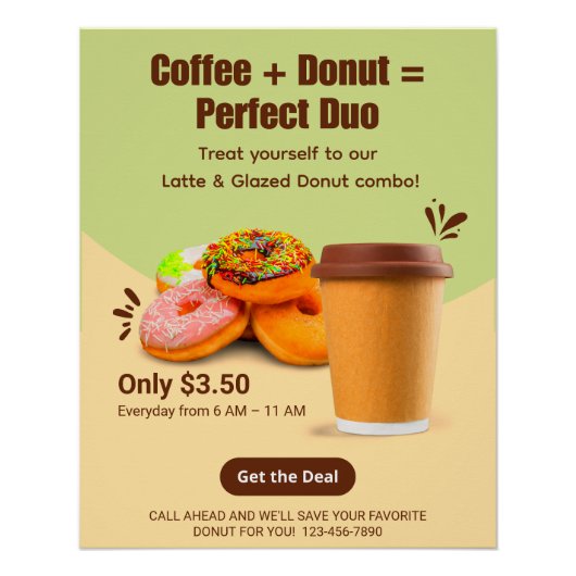 Customize Coffee And Donuts The Perfect Duo Poster (Vorderseite)
