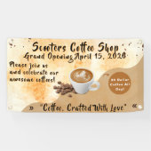 Customize Coffee Shop Grand Opening Special Day  Banner (Horizontal)