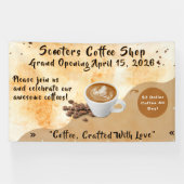 Customize Coffee Shop Grand Opening Special Day  Banner (Horizontal)