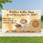 Customize Coffee Shop Grand Opening Special Day  Banner (Außenbereich)