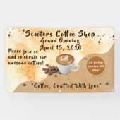 Customize Coffee Shop Grand Opening Special Day  Banner (Horizontal)