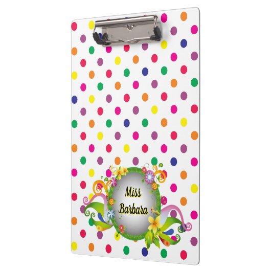 Customize Colorful Dots Klemmbrett (Links)